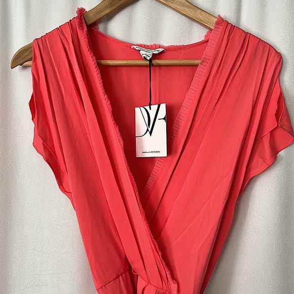 Diane Von Furstenberg NWT Mateo Pink Nectar Silk Dress **Size 6** 🌸🌸 - Picture 7 of 8